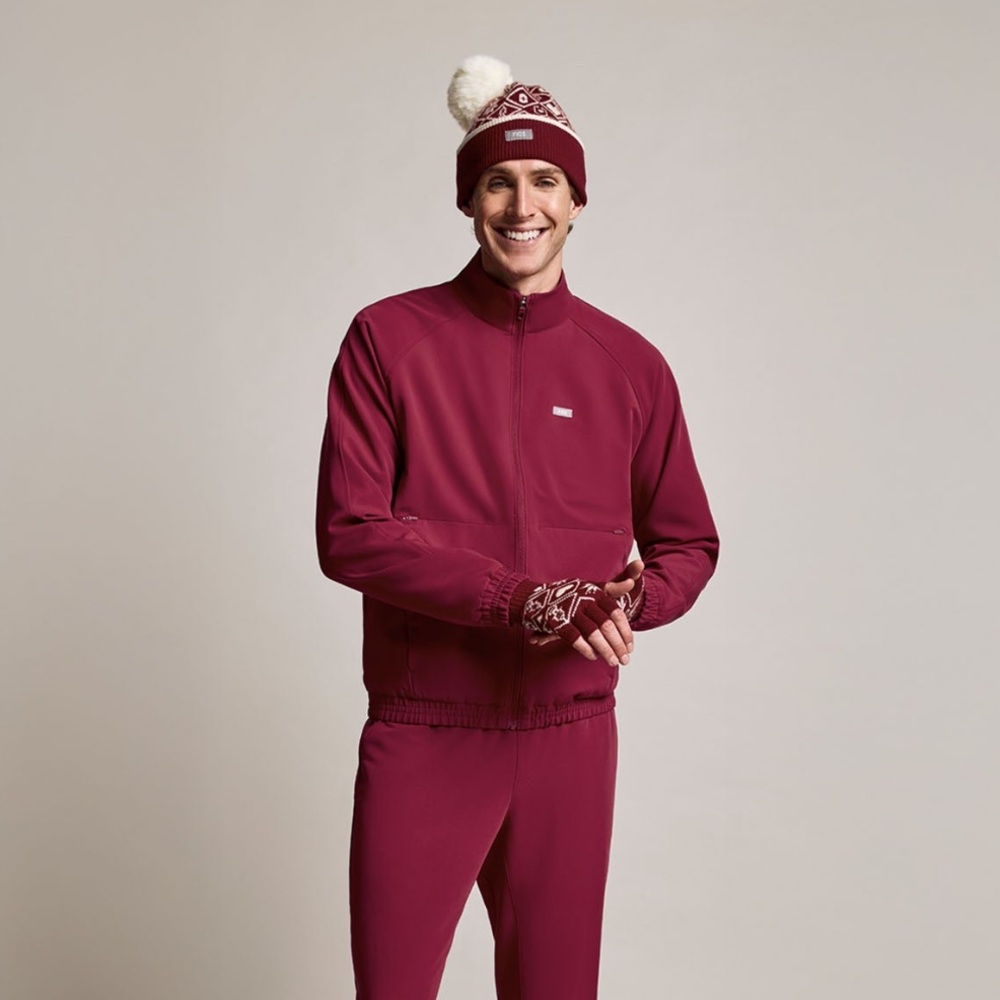 Figs cobaki scrub jacket men’s small deep cranberry